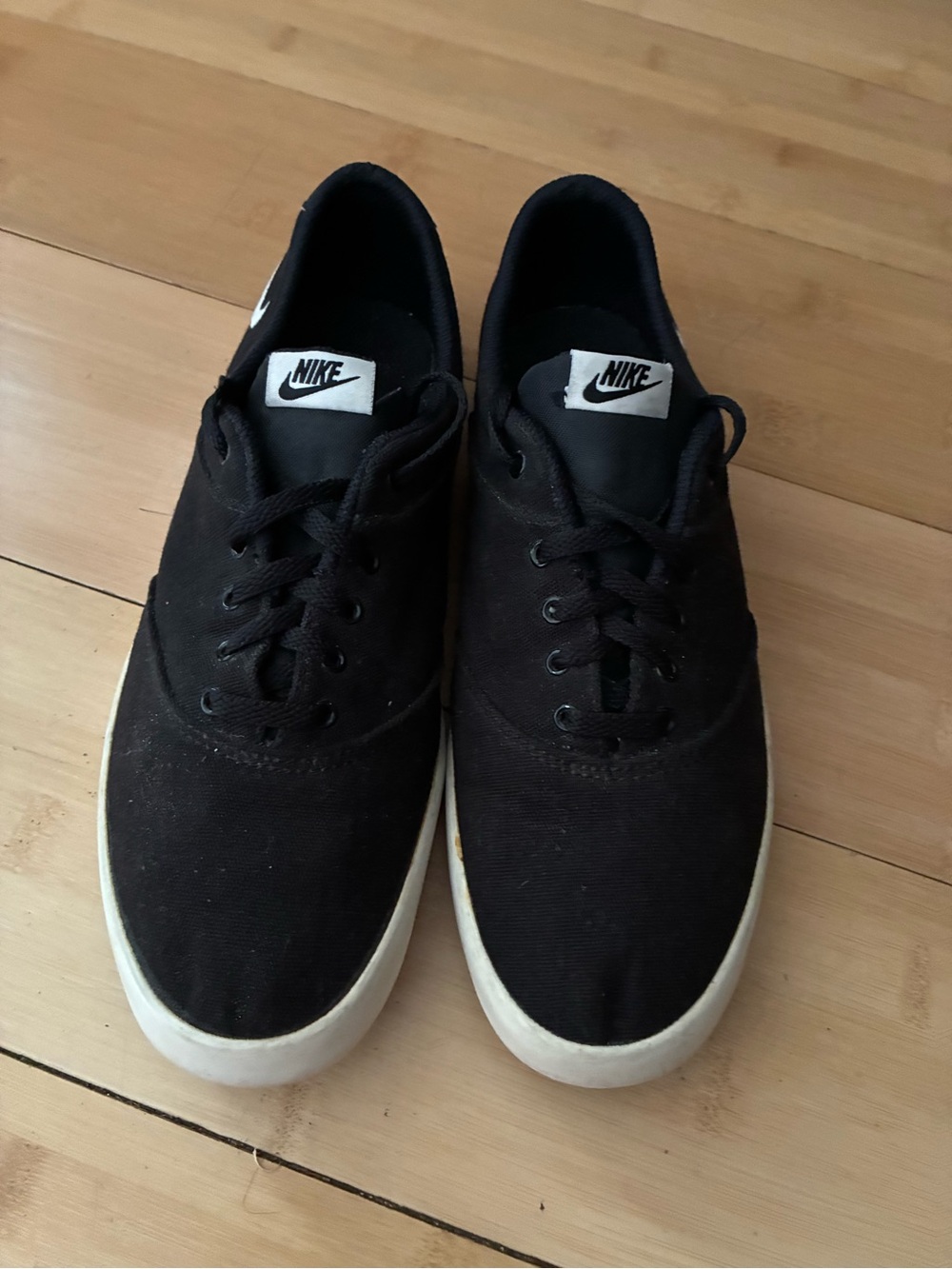 Nike Men’s Black Canvas Low-Top Sneakers with White Soles